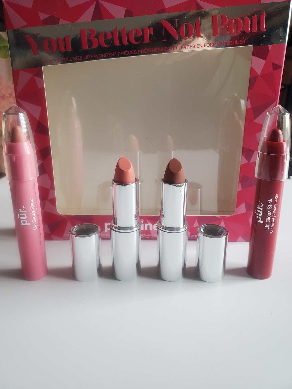 Pür Lip Set — Pink, Peach & Deep Red Shades